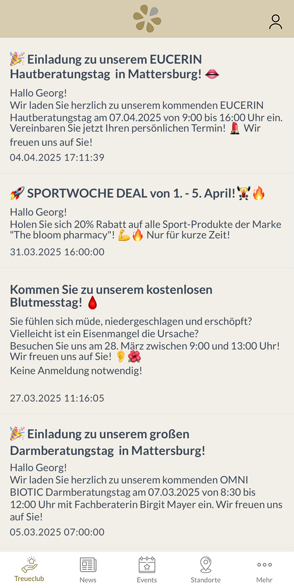 The Bloom Pharmacy App Veranstaltungen